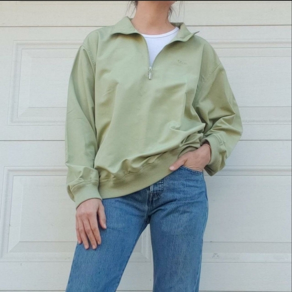 Izod Women's Mint Green Quarter Zip XL Pull Over - Picture 1 of 9